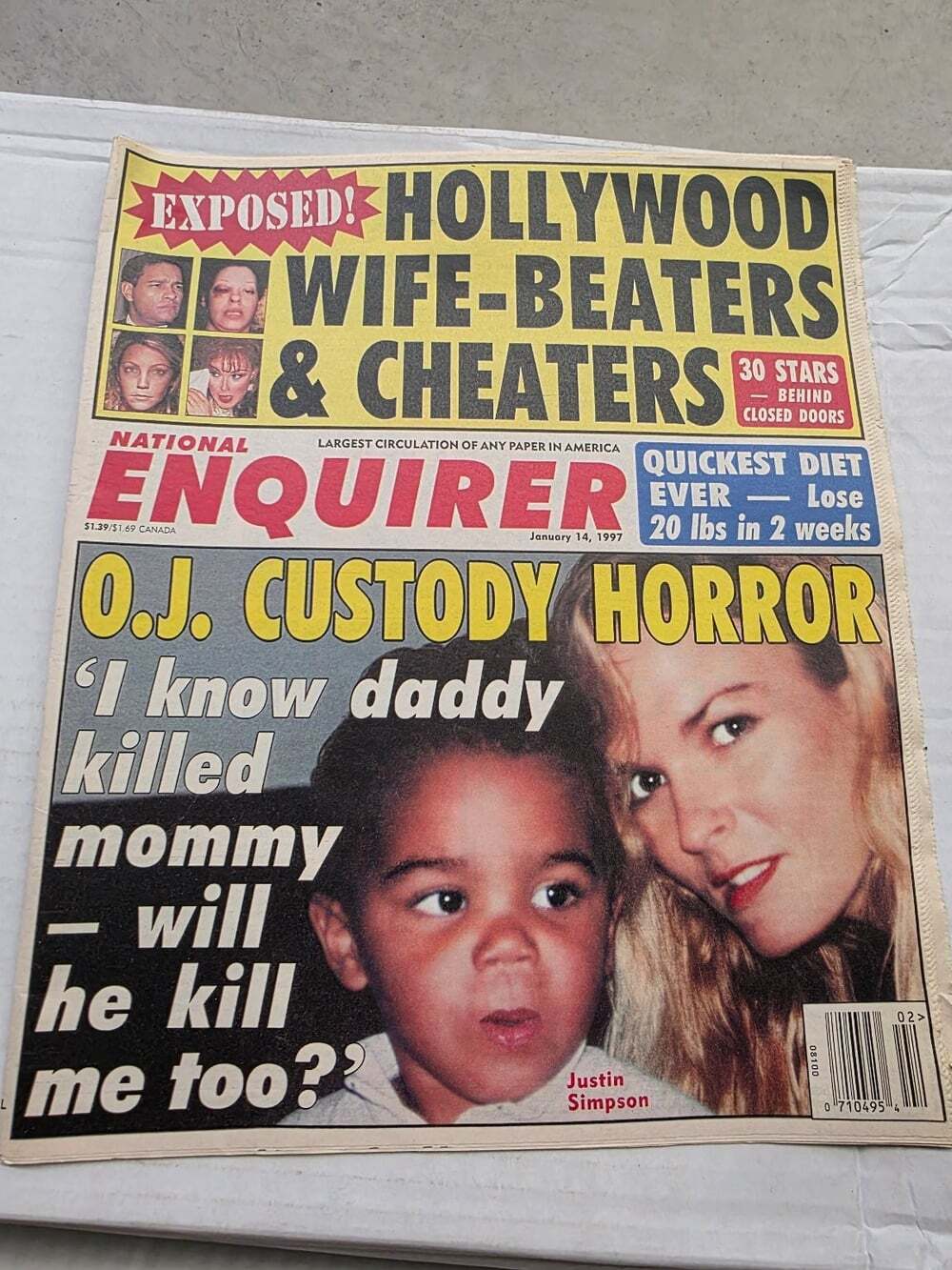 National Enquirer Newspaper January 14 1997 O.J. Simpson Hollywood Scandals